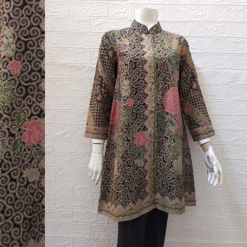 Baju Batik Solo Dress Bolero Batik Tunik Batik Mawar Tunik Batik Kerja Kuliah Kantoran Batik Modern