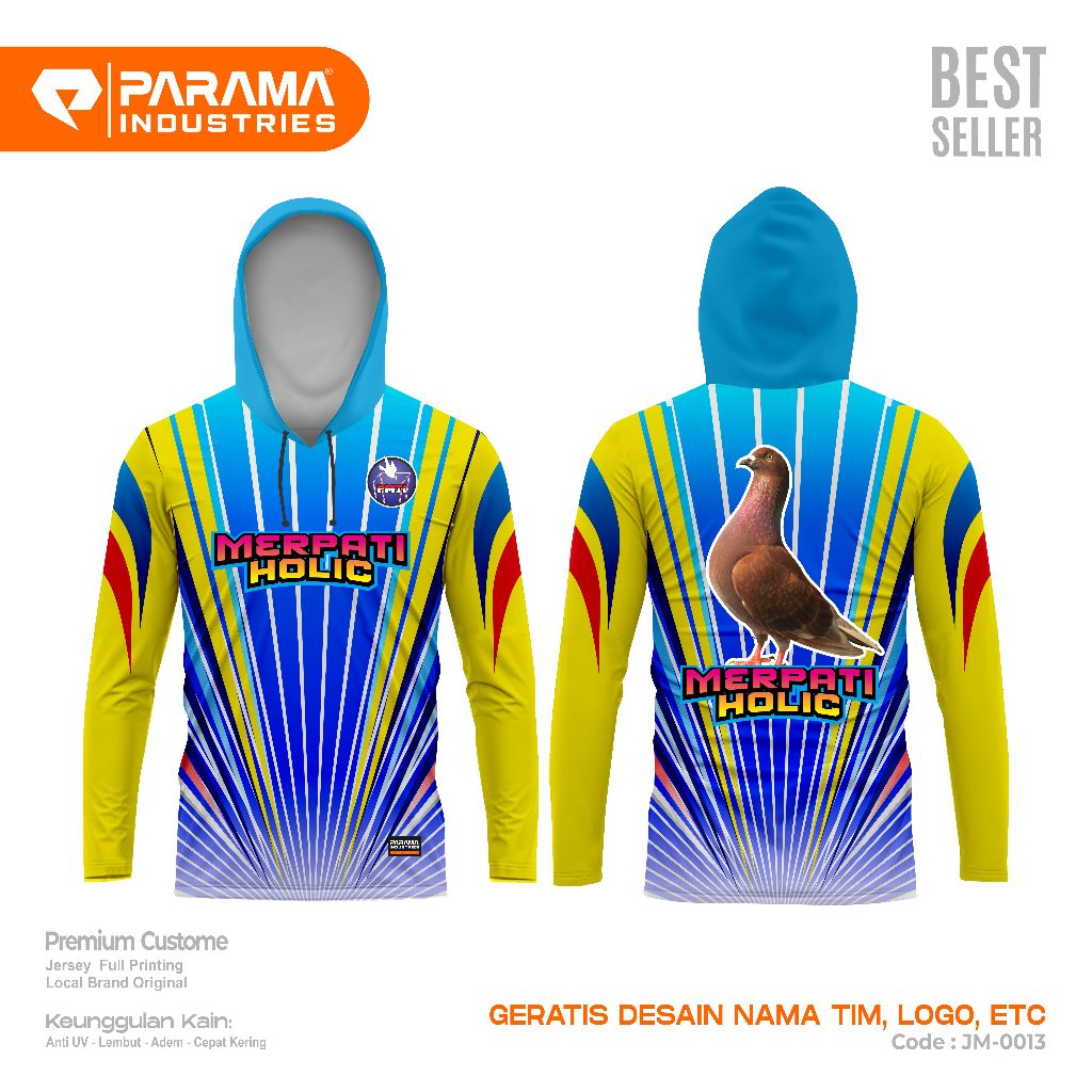 PARAMA Promo Jersey Hoodie Merpati Premium Gratis Custom Desain || Kaos Balap Japati Holic PMTI
