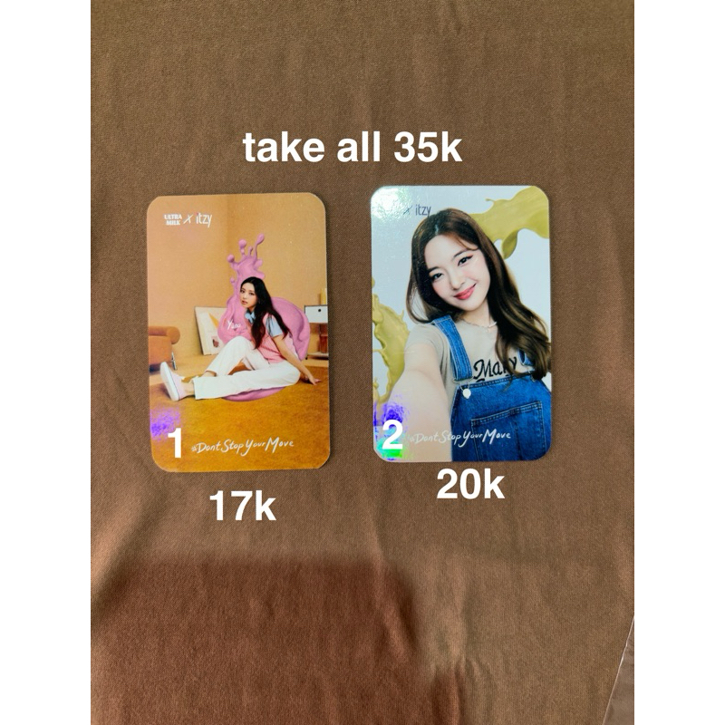 { ready } photocard official itzy ultramilk yuna lia | kartu foto itzy ultramilk yuna lia