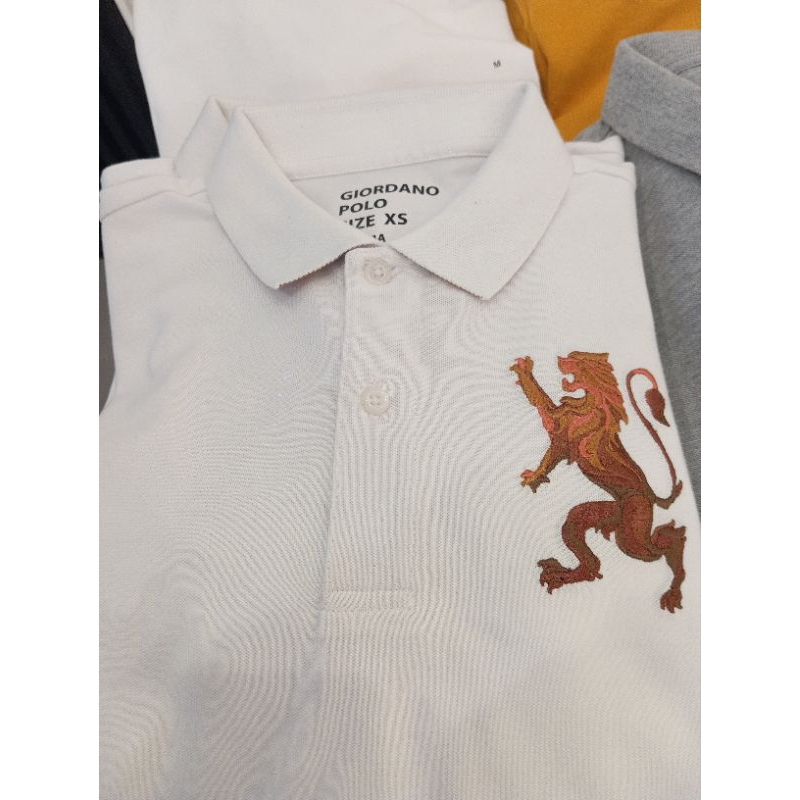 Giordano Men's Small Lion Polo- Signature Black - Shirt Man - Woman Lion 3D Hologram