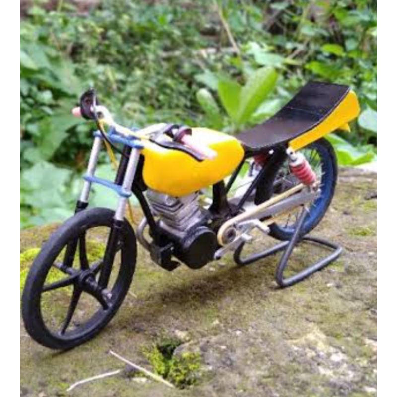 diecast miniatur motor drag honda gl pro full set lampu nyala