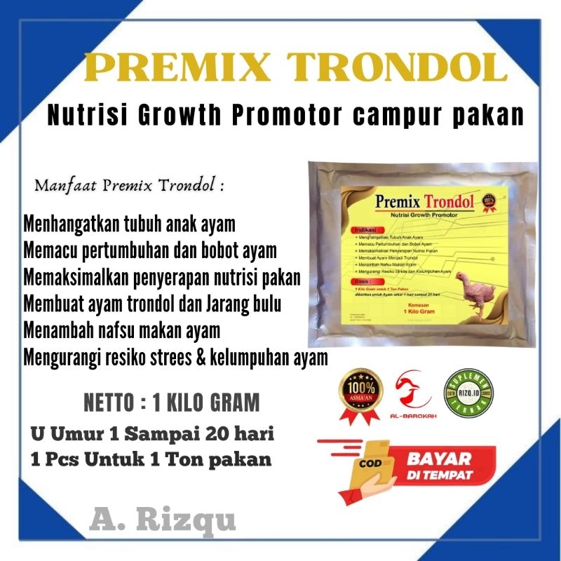 PREMIX TRONDOL - Nutrisi Growth Promotor untuk Ayam ** Premix untuk pakan ayam broiler - suplemen ay