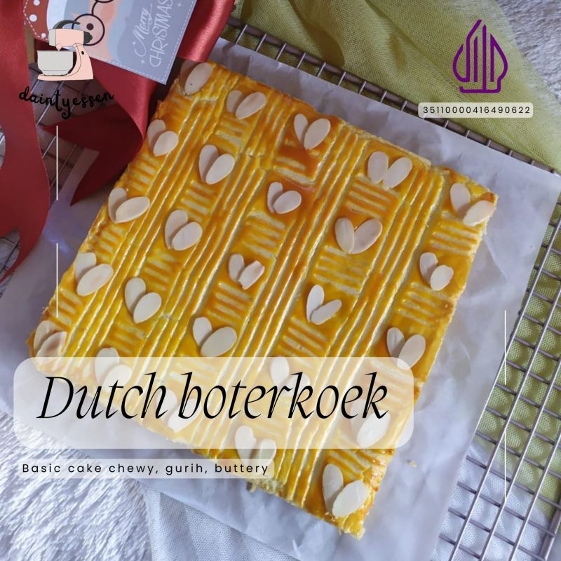 

DUTCH BOTERKOEK, CAKE KUNO HOLLAND RASA VANILLA DENGAN TABURAN ALMOND