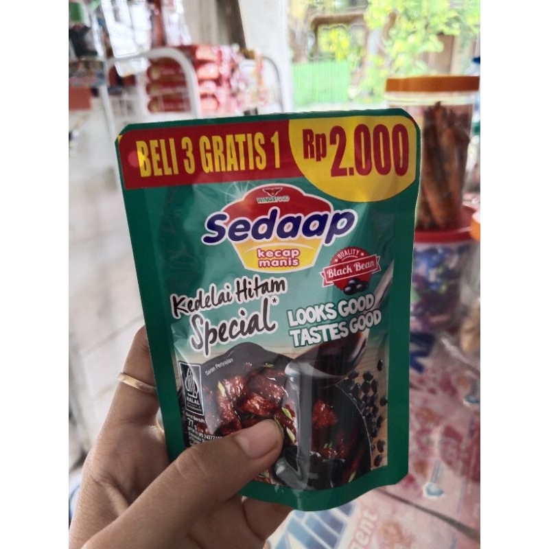 

12pcs kecap sedaap kemasan 2000 (77gram ecer 2000an) kecap sedaap kedelai hitam spesial Manis