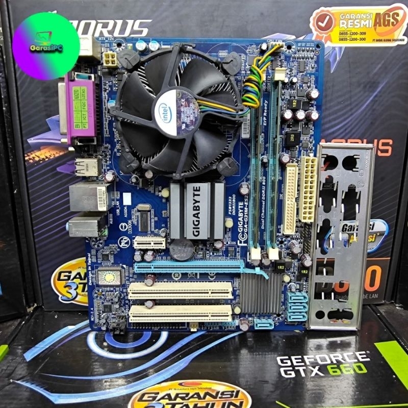 PAKET Motherboard G31 Gigabyte Prosesor Intel Core 2 Quad Q8200 2,33GHz Memory RAM 4GB DDr2 Socket L