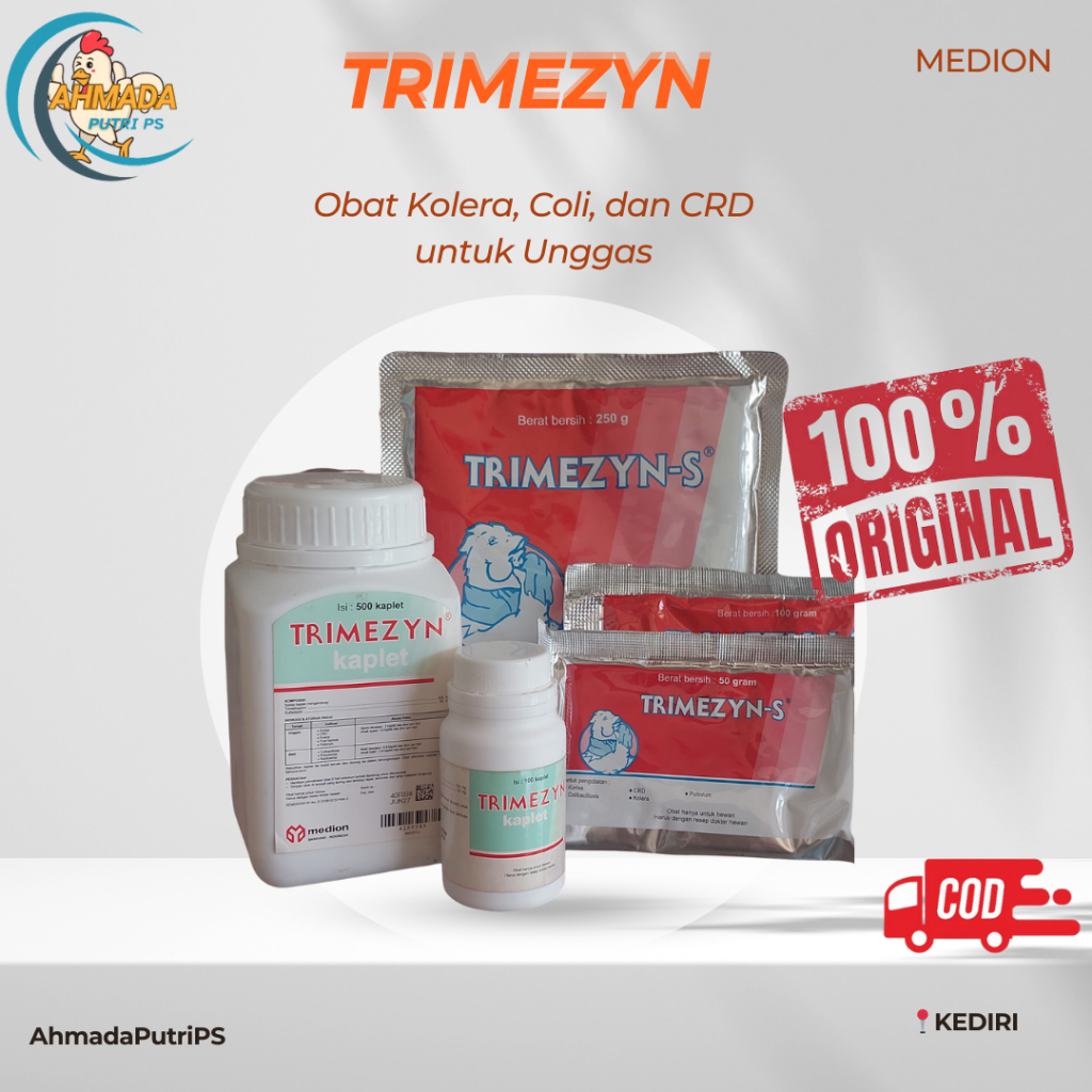 Trimezyn isi 1000 Kaplet Kapsul Tablet Obat CRD Snot Ayam