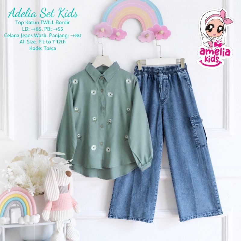 (COD) Adelia set kids ORI Amelia kids / Misca set kids/ set anak usia 7-12tahun