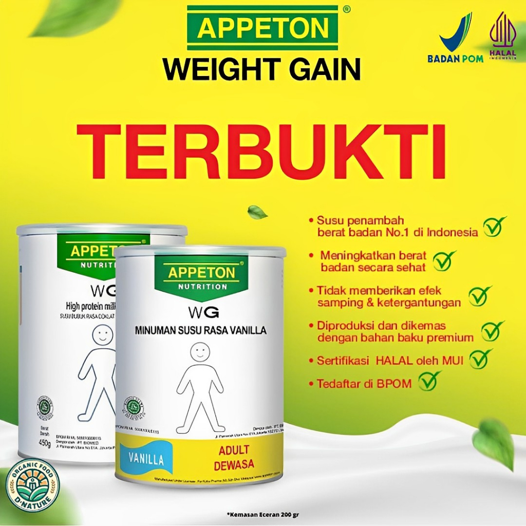 

DISKON !!! Appeton Weight Gain Adult 250gr Gebyar BPOM HALAL