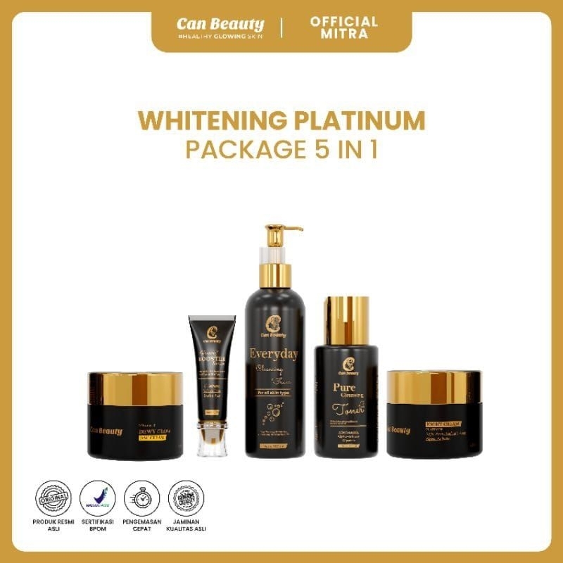 CAN BEAUTY SKINCARE OFFICIAL STORE PAKET WHITENING ACNE PLATINUM BPOM ORIGINAL