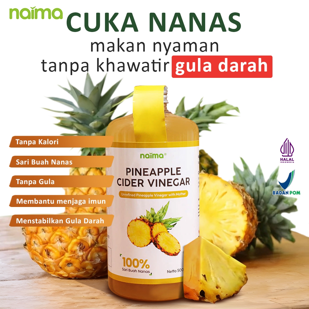 

Naima Cuka Nanas Original BPOM | Pineapple Cider Vinegar | 100% Cuka Nanas Tanpa Pengawet - Untuk Mencegah Bakteri dan Meningkatkan Daya Tahan Tubuh