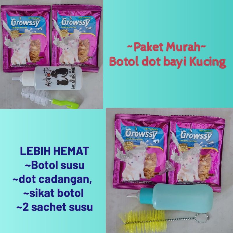 ~PAKET MURAH~1 Set Botol dot bayi Kucing& Susu Growssy