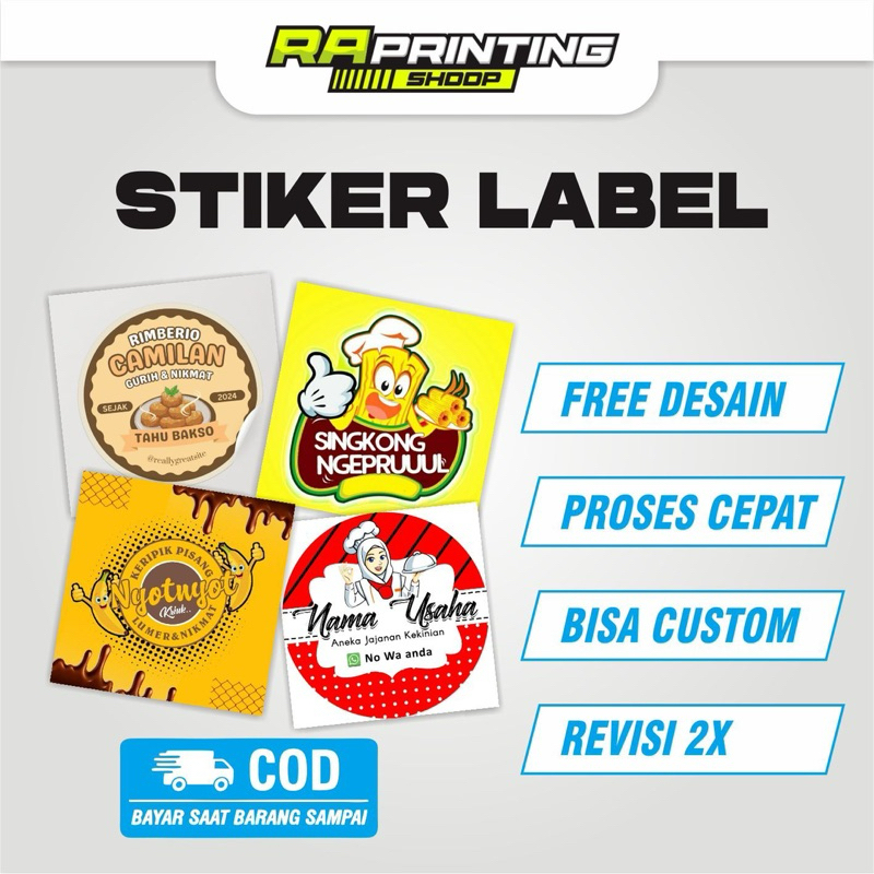 Stiker Produk Label sticker cromo sticker makanan box dll