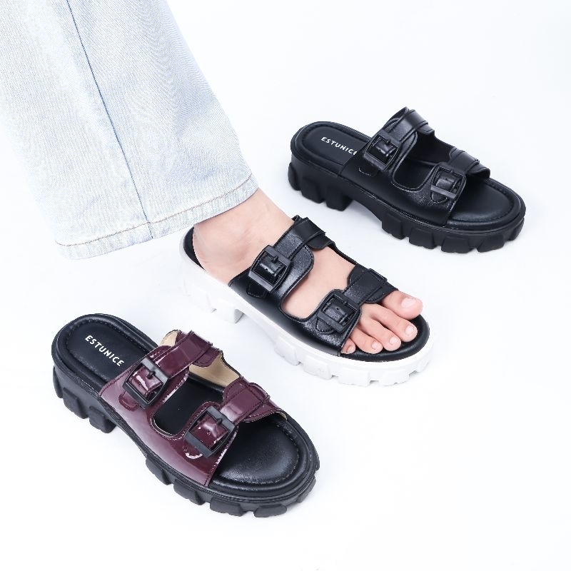 Estunice Sandal Korea Tapak Tebal Sandal Tali Wanita - Aran