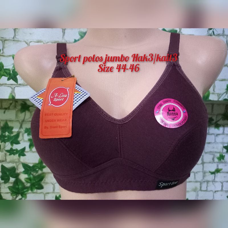 BH sport tanpa busa/bra sport wanita size 44-46 (motif polos)