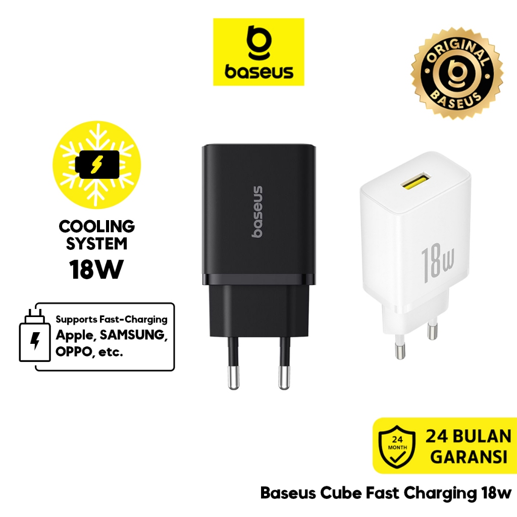 Baseus Charger Cube USB Fast Charging 18W Android Iphone EU QC 3.0 PPS AFC FCP Charging