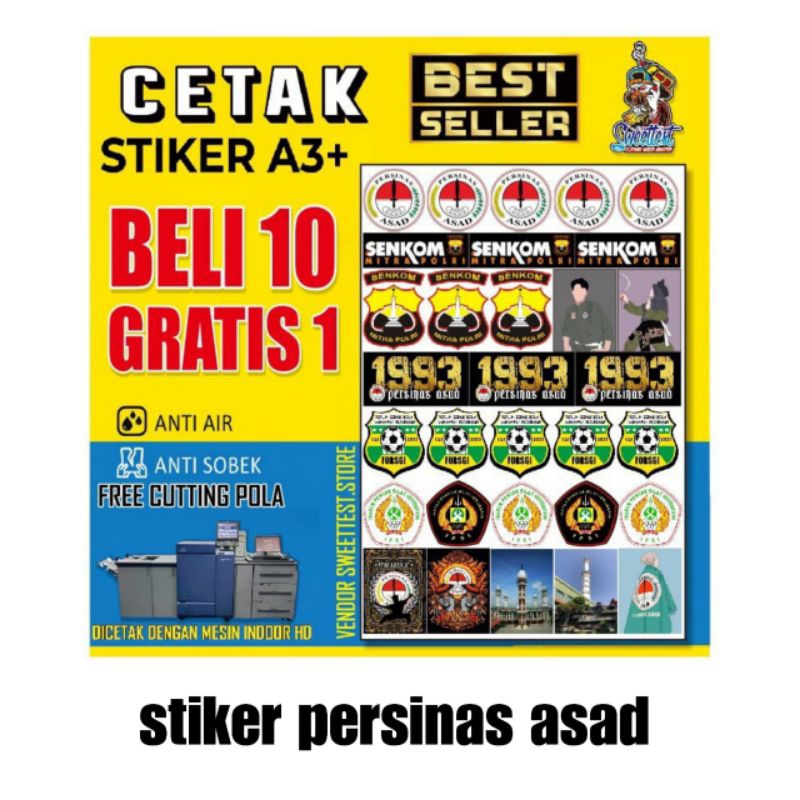 

TERSEDIA ANEKA PRODUK STIKER DARI BERBAGAI VARIAN DAN MODEL TERLENGKAP, MULAI STIKER KARTUN, SHOLAWATAN, BRAND, DISTRO, BAND METAL, DAN BISA CUSTOM PAKAI DESAIN SENDIRI LHO KAK :)