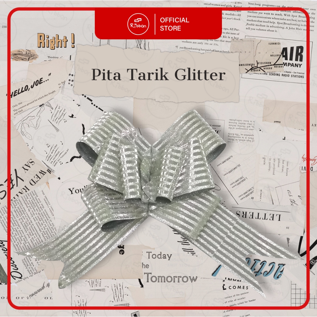 

Pita Tarik 32mm Glitter Serut Besar Hiasan Parcel Souvenir Pull Flower Ribbon 30 32 mm Gliter