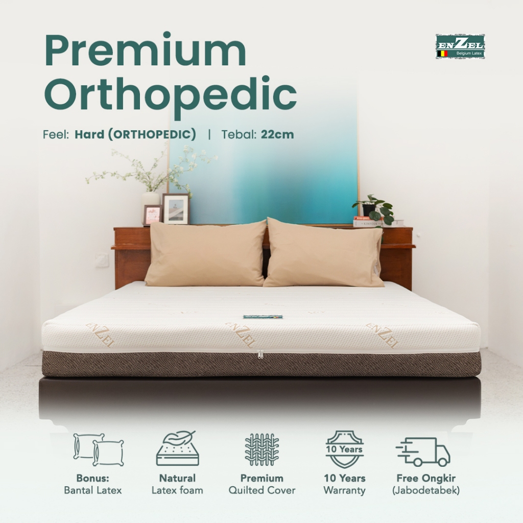 Kasur Full Latex Enzel Orthopedic ukuran 90x200cm - 200x200cm - Kasur Orthopedic