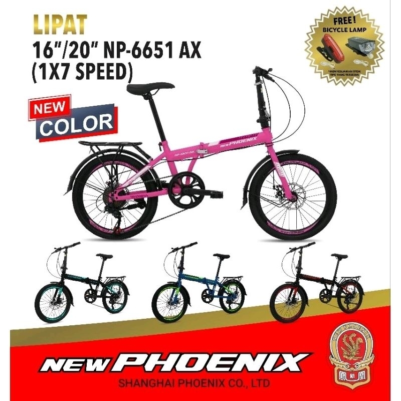 Sepeda Lipat 20 New Phoenix NP 6651 Cakram / Folding Bike Ukuran 20 New Phoenix