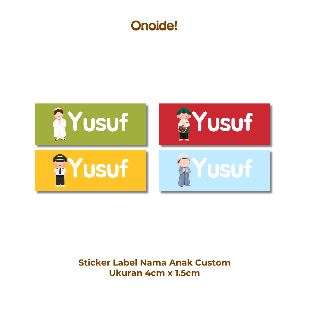 

Onoide! - Sticker Label Nama Anak Custom BF Ukuran 4cm x 1.5cm