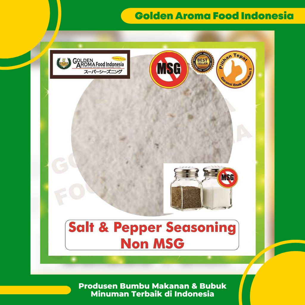 

Bumbu Tabur Rasa Salt Pepper Non MSG 1 Kg Jual Bubuk Tabur Asin Lada No MSG Seasoning Murah GAFI