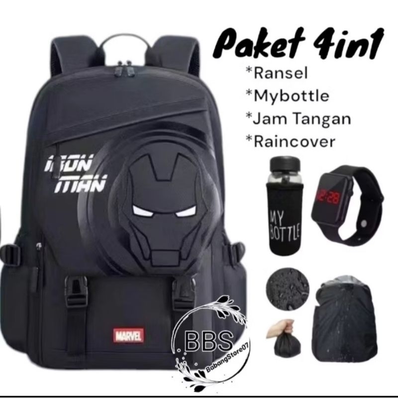 Tas sekolah Anak sd smp Marvel berbonus Ransel anak laki laki