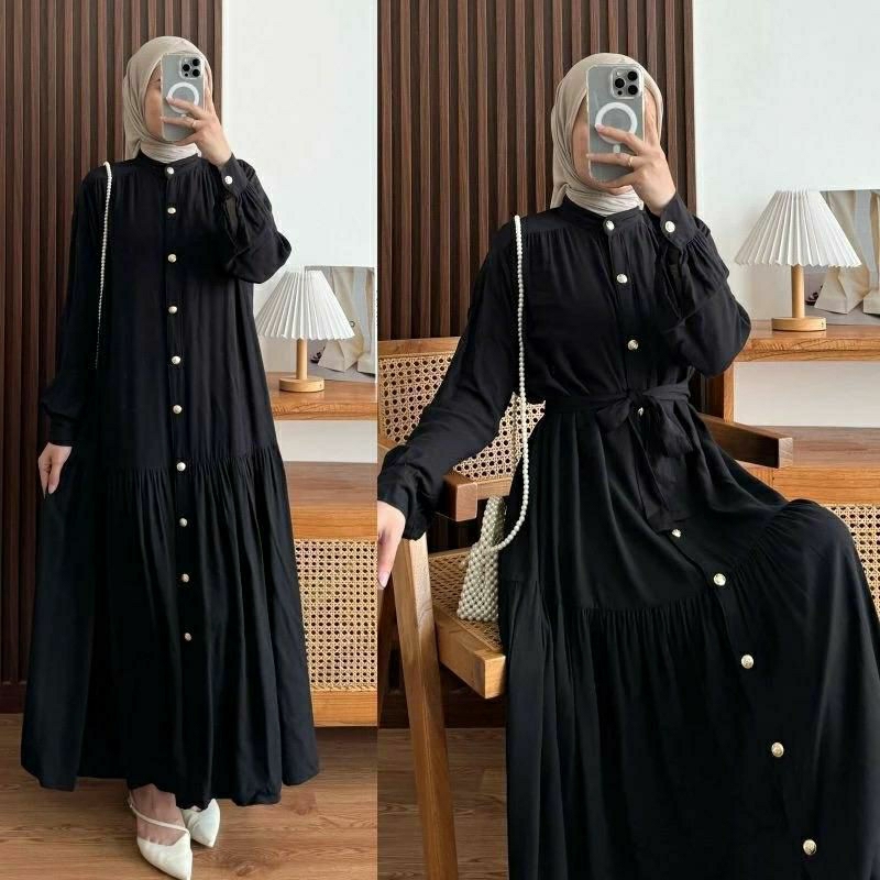 GAMIS RAYON POLOS GAMIS HEIDI BAHAN TWILL PREMIUM