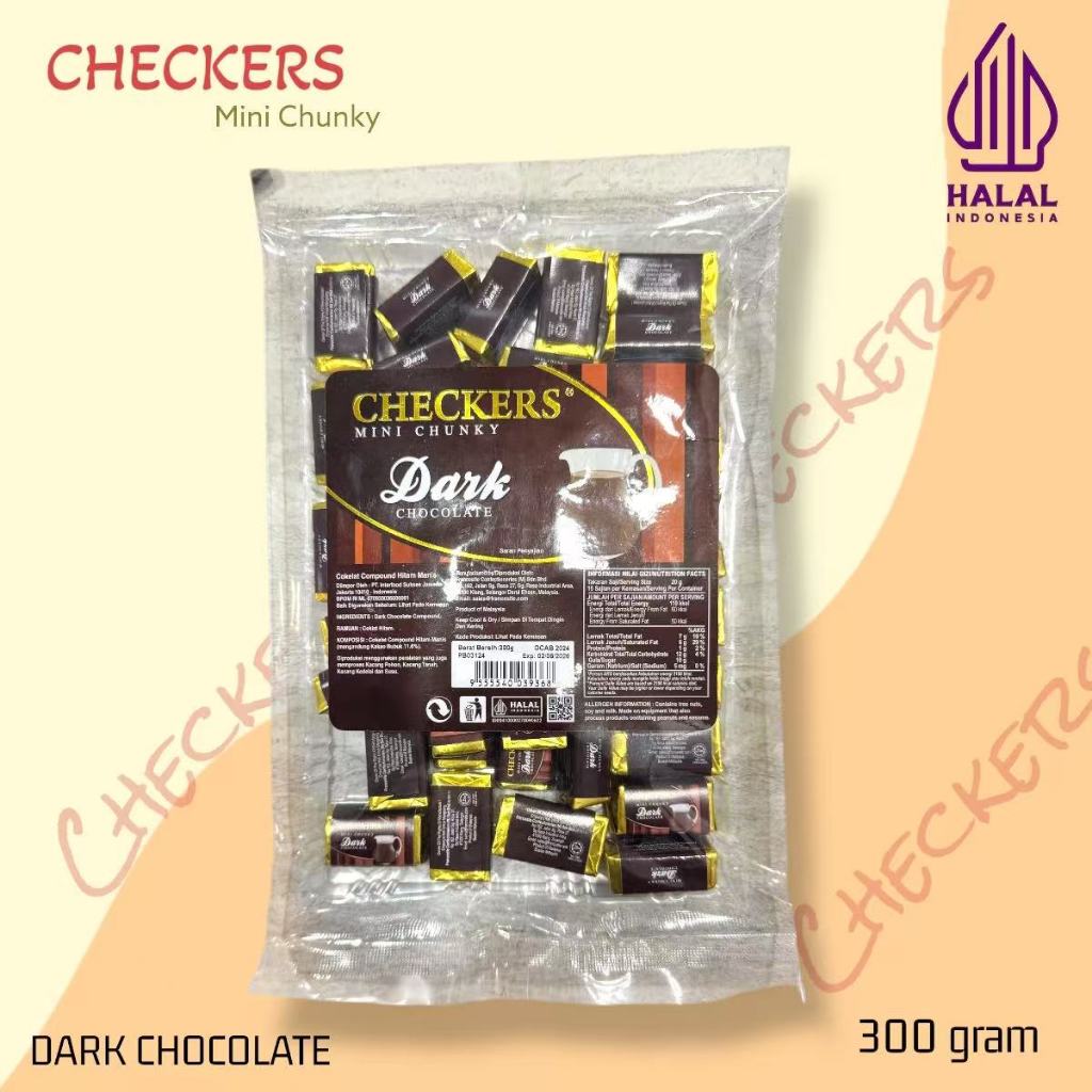 

Cokelat CHECKERS Mini Chunky 300g / CHECKERS Chocolate Malaysia ( 100% Halal ) -+ 40pcs