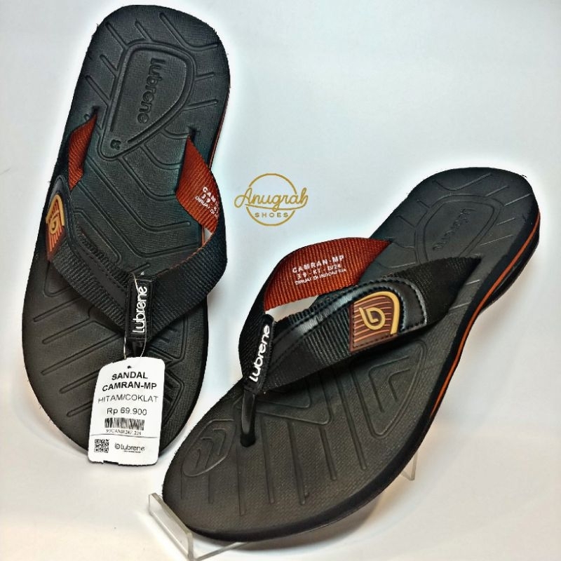 SANDAL PRIA JEPIT LUBRENE - CAMRAN MP HITAM/COKLAT || LUBRENE BNIB