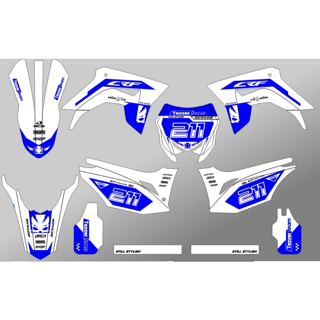Decal Crf 150l Stiker crf Full Body custom supermoto putih biru