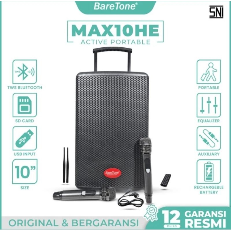 SPEAKER PORTABLE BARETONE 10INCH 150W MAX10HE