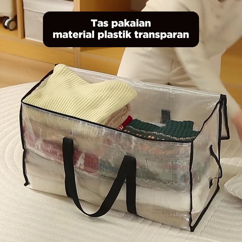 Tas Sprei Selimut Pakaian Tas Plastik Tas Karung Jumbo Transparant Resleting Anti Air Pabrik HSB311