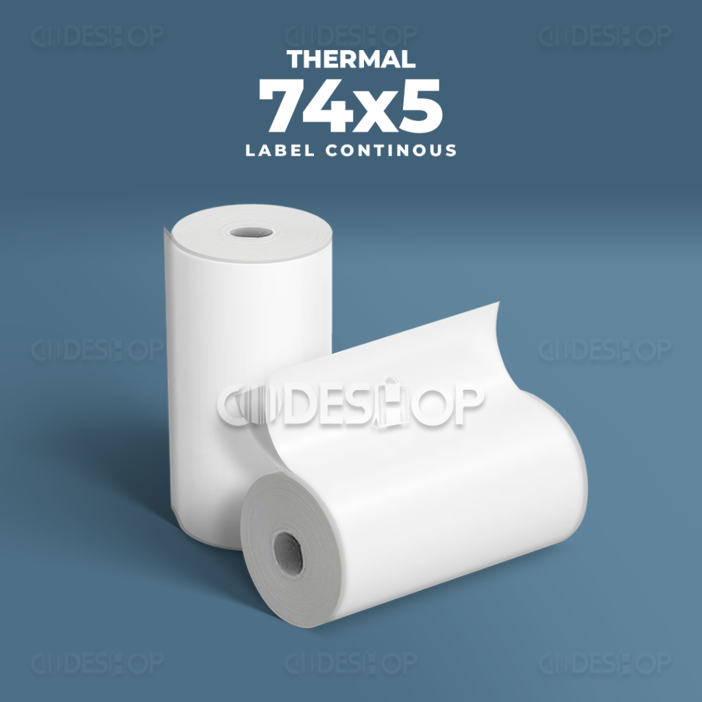 

Stiker Label Thermal 74x5m / 74x5 / 74 x 5 m Tanpa Core / Coreless