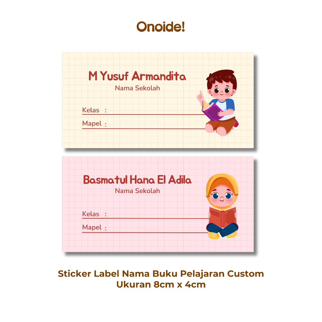

Onoide! - Sticker Label Buku Pelajaran Anak Sekolah LBB Ukuran 8cm x 4cm