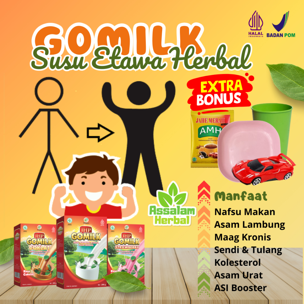 

GOMILK Susu Kambing Etawa Penggemuk Penambah Berat Badan Terlaris Nutrisi Tinggi Bentuk Tubuh Ideal