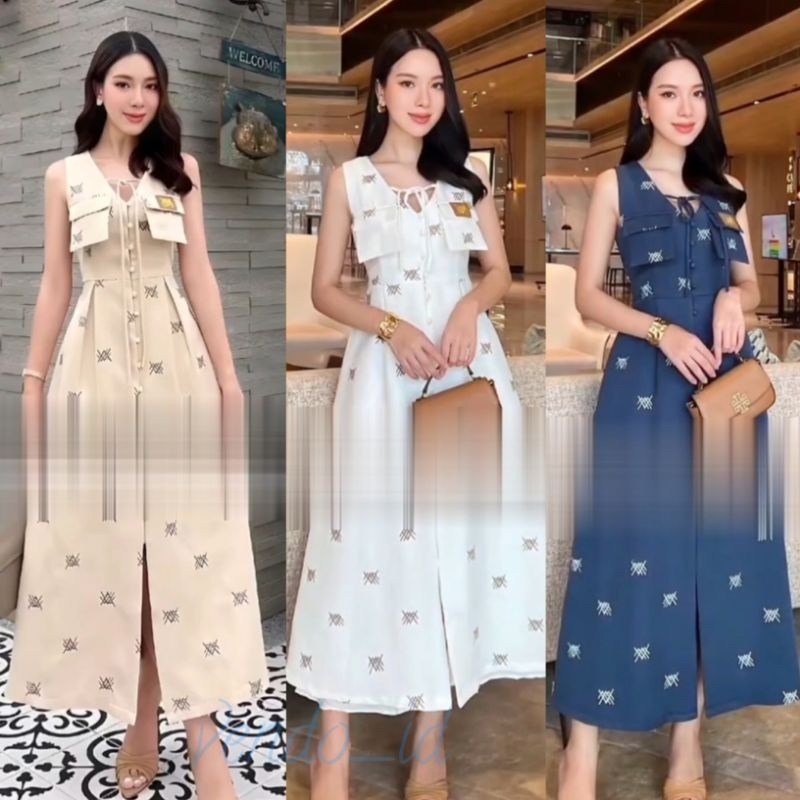 midi dress aline pocket premium europe paris dress gaun pesta wedding party event club prewed sangji
