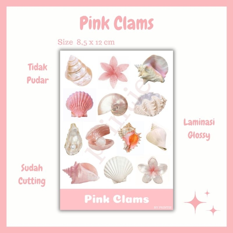 

[1 lbr] stiker sheet kisscut pink clams