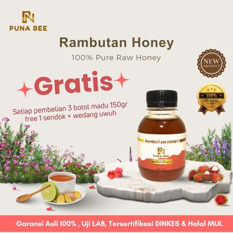 

PUNABEE RAMBUTAN HONEY MADU WITH EXTRA BEE POLLEN & ROYAL JELLY 150 GR