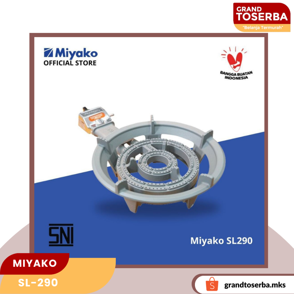 Kompor Gas Komersil 1 Tungku Miyako SL-290 SL290 SL 290
