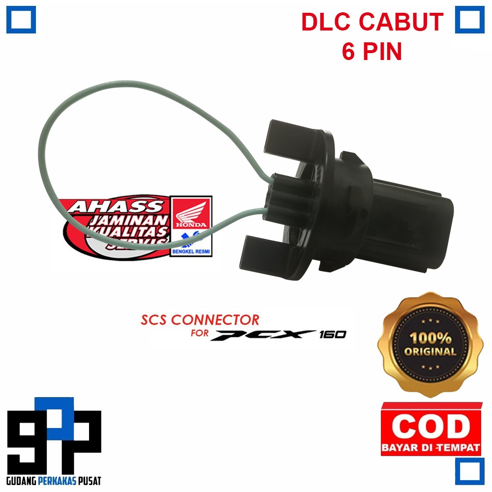 DLC CABUT PCX 160 SCS CONNECTOR 6 PIN RESET INJEKSI PCX