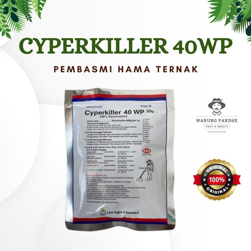 Cyperkiller 40WP Pembasmi Hama Ternak Walet Sapi Racun Insektisida hama ciperkiller 25wp original