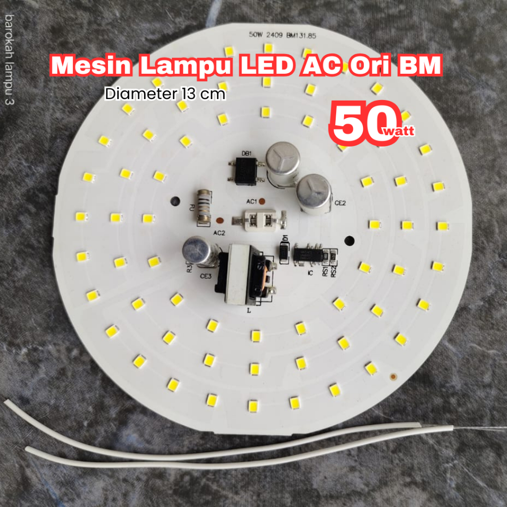 PCB Lampu LED / Ori BM / MSL / 7w 9w 12w 15w 18w 20w 25w 30w 40w 50w / Nyala Putih / 7 9 12 15 18 20