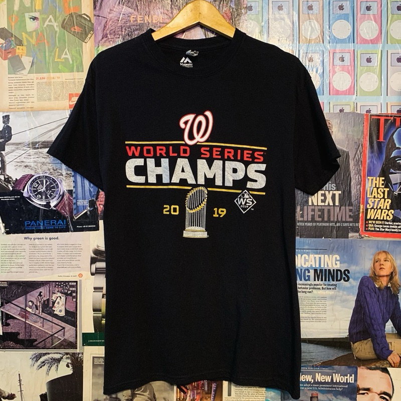 Kaos Baseball MLB Majestic Washington World Series Champion Original gildan heavy Second Rare
