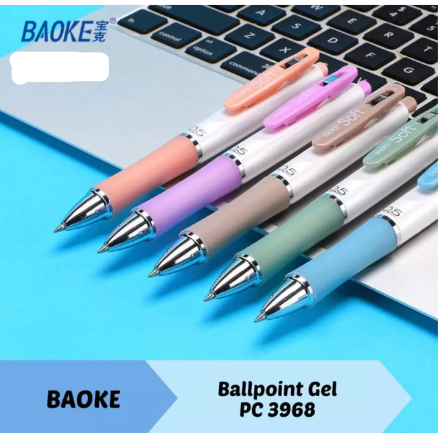 

BALLPOINT GEL PEN 0.5mm HITAM BAOKE PC 3968
