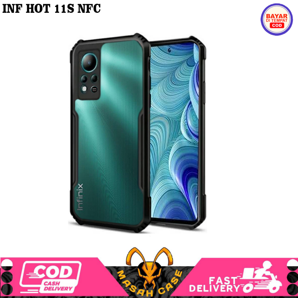 Case Sundd Infinix Hot 11S NFC Hardcase Shockproof Transparan Armor