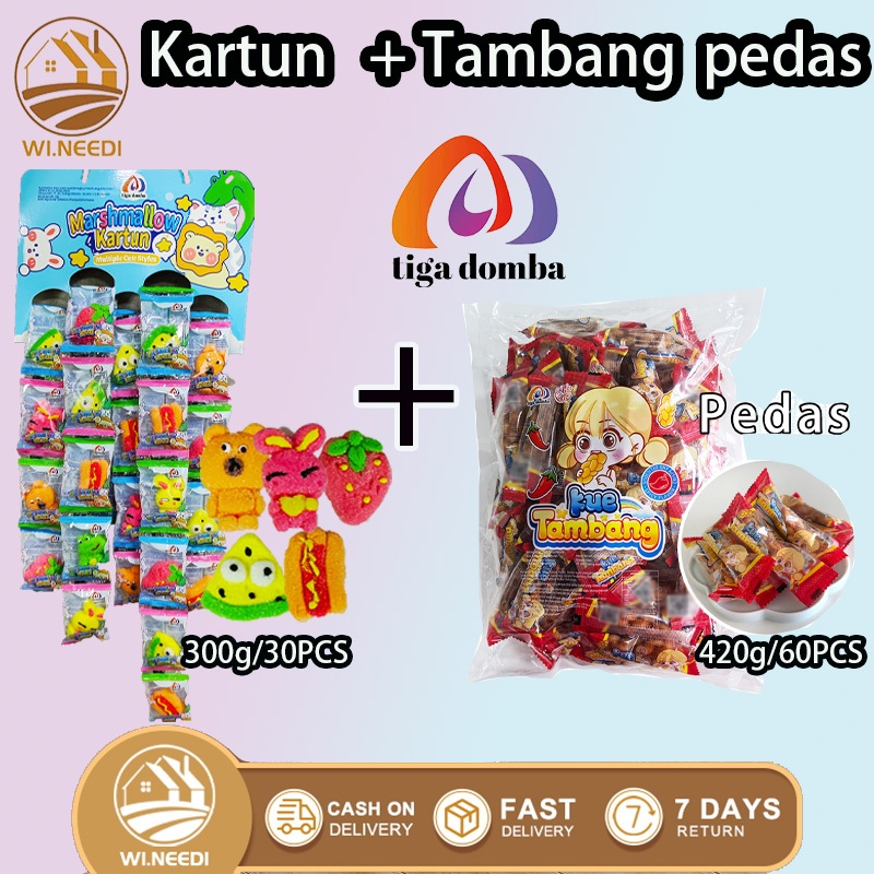 

Marshmallow Rasa Buah Segar Berbentuk Kartun Permen Kapas Permen Permen & Makanan Ringan 60 pcs Kue Tambang Rasa pedas