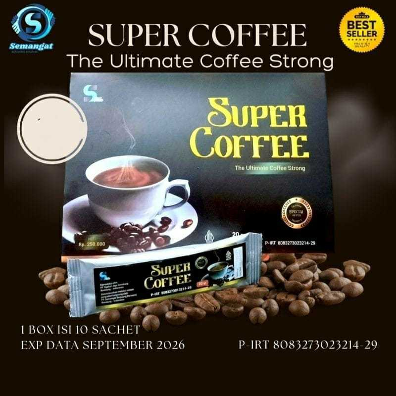 

SUPER COFFEE 1 BOX ISI 10 SACHET THE ULTIMATE COFFEE STRONG ORIGINAL SBB