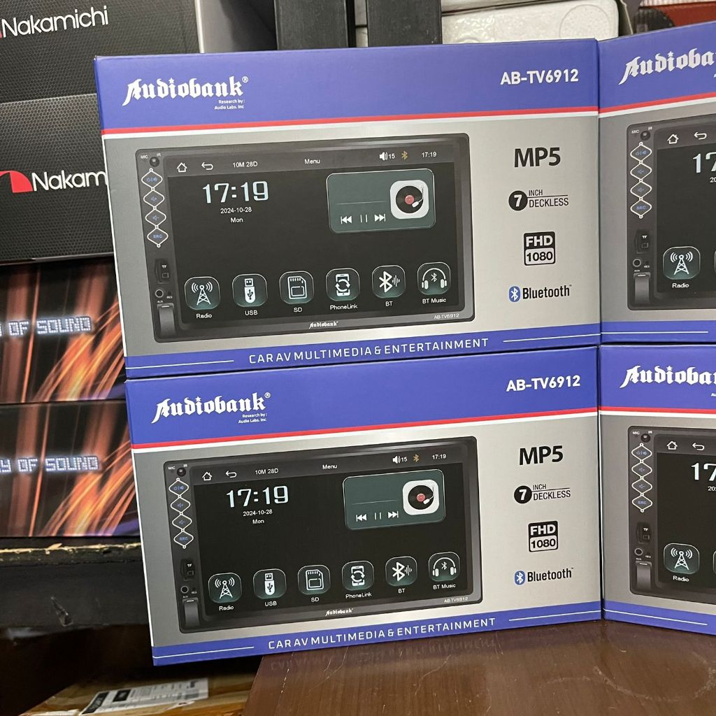 Headunit Deckless Audiobank AB-TV6912 7 Inch USB Bluetooth