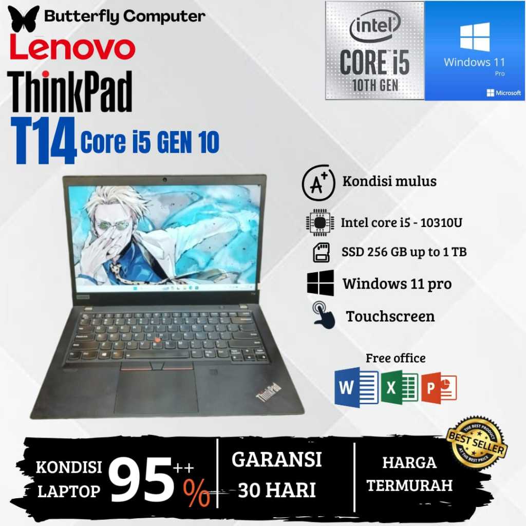 Laptop Lenovo ThinkPad T14 Core i5 Gen 10 - RAM 16GB SSD 1TB - WIN 11 PRO - 14 INCH - TOUCHSCREEN