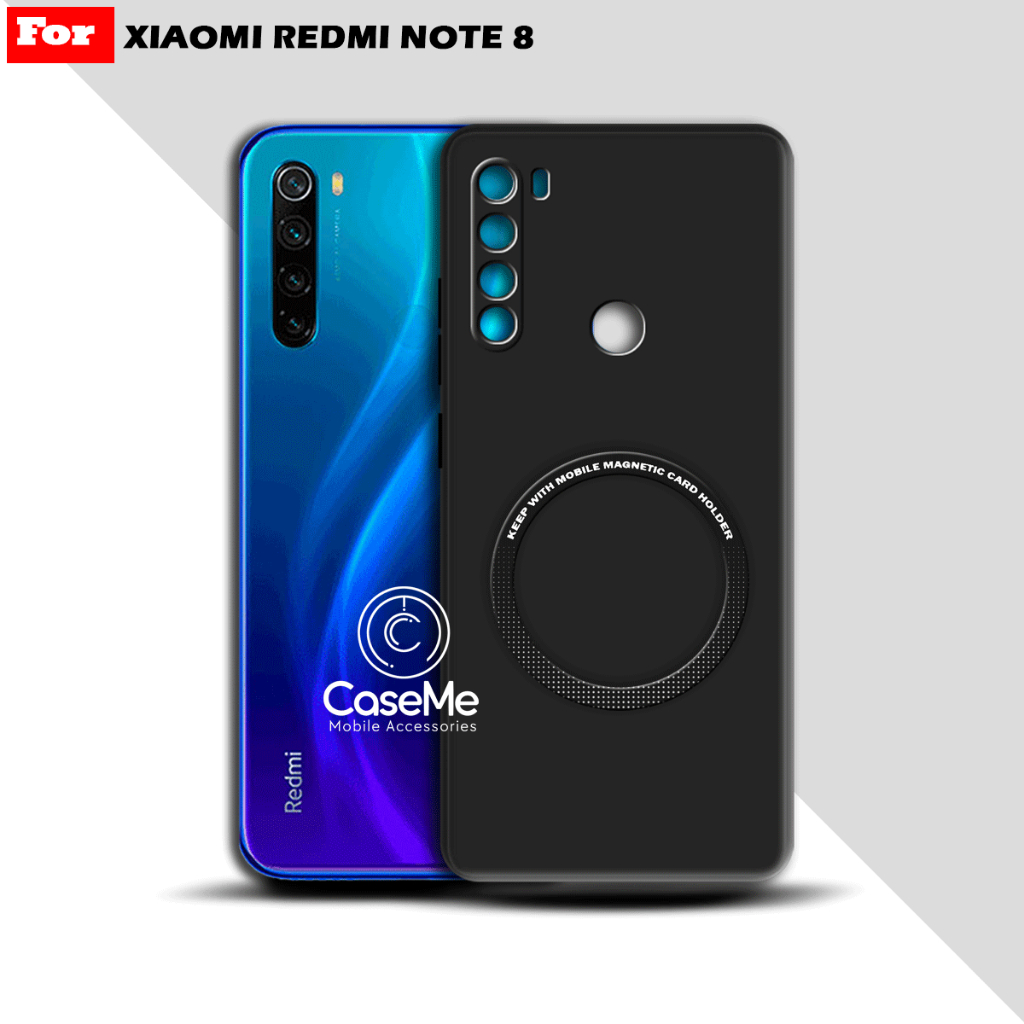 Soft Case Xiaomi Redmi Note 8 Case Ultra Slim Premium Black Matte Magnetic Ring Casing